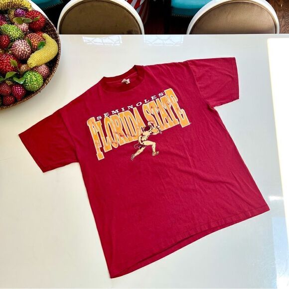 Vintage 1990s Florida State Seminoles Single Sitch Retro T-Shirt - Picture 3 of 10